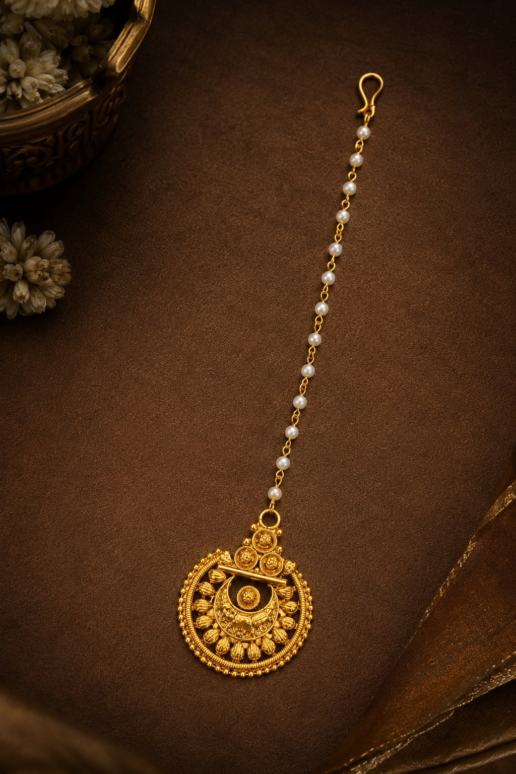 Regal Gold Round Maang Tikka