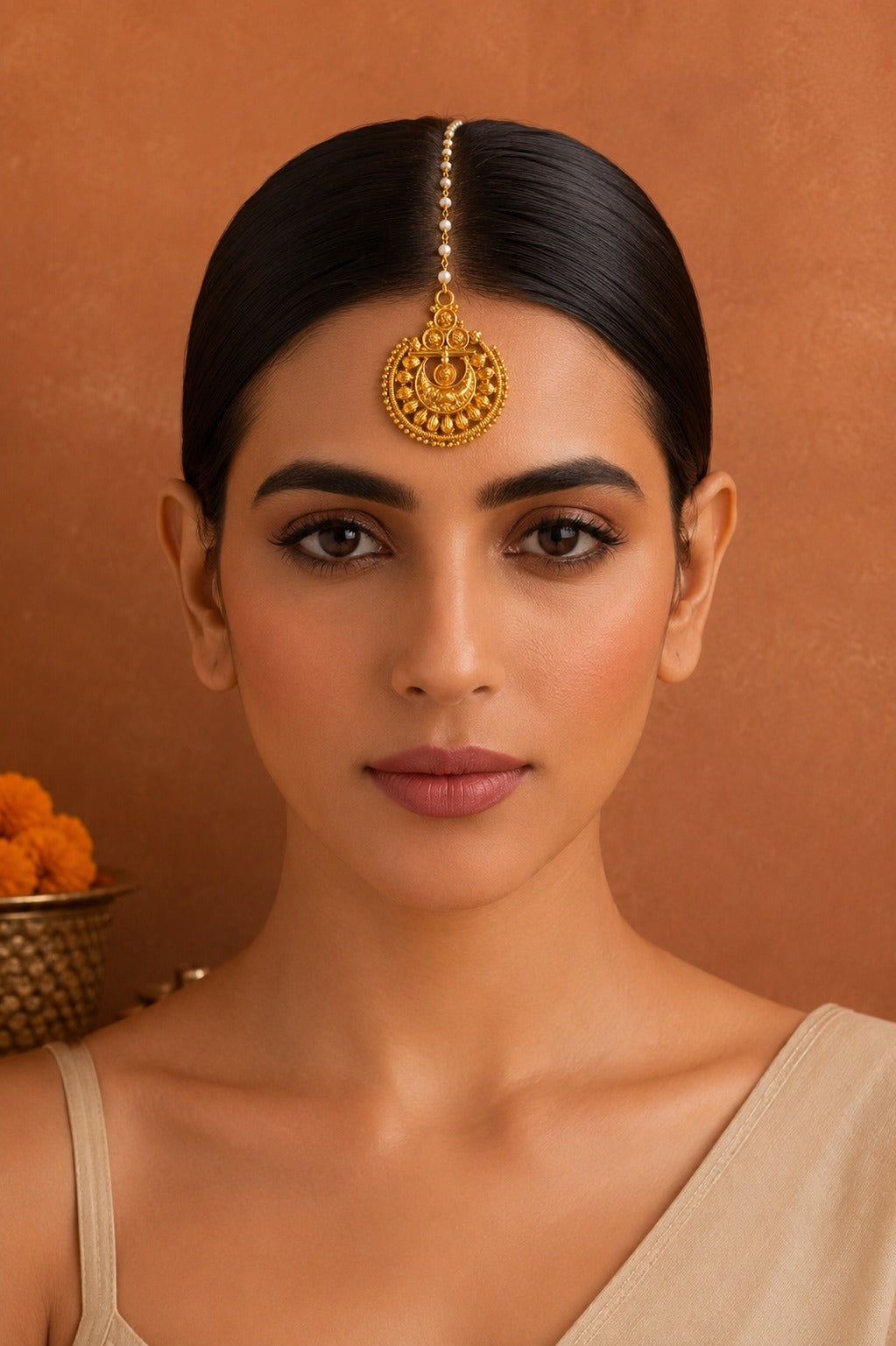 Regal Gold Round Maang Tikka