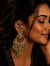 Gold Finish Red Fish Kundan Pearl Chandbali Earrings