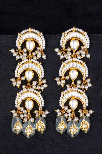 Barium Chand Kundan Earrings