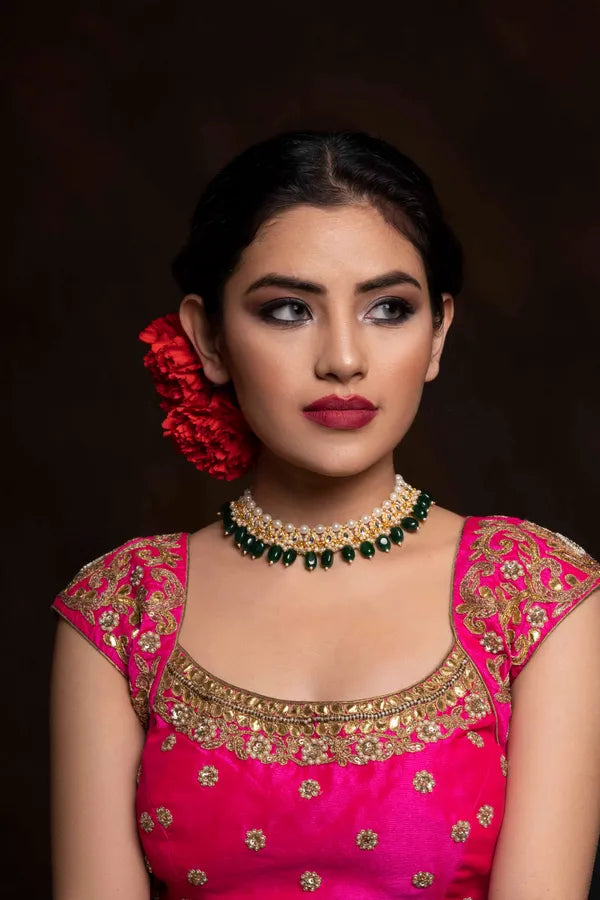 Emeralds Kundan Necklace