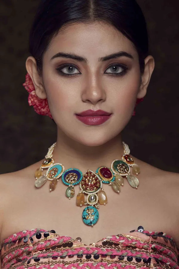 Multi Colored Choker Necklace