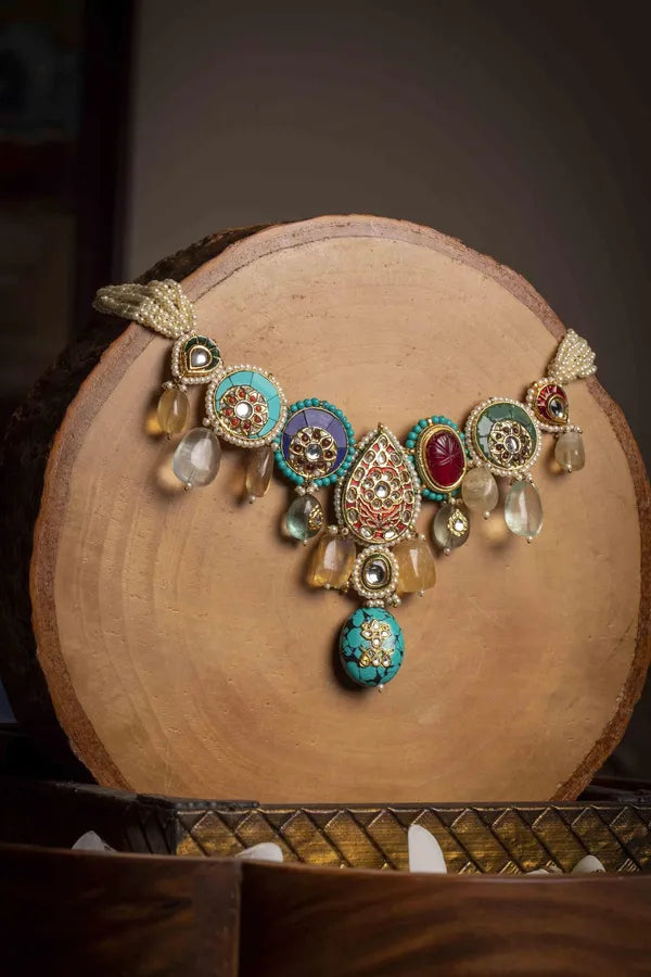 Multi Colored Choker Necklace