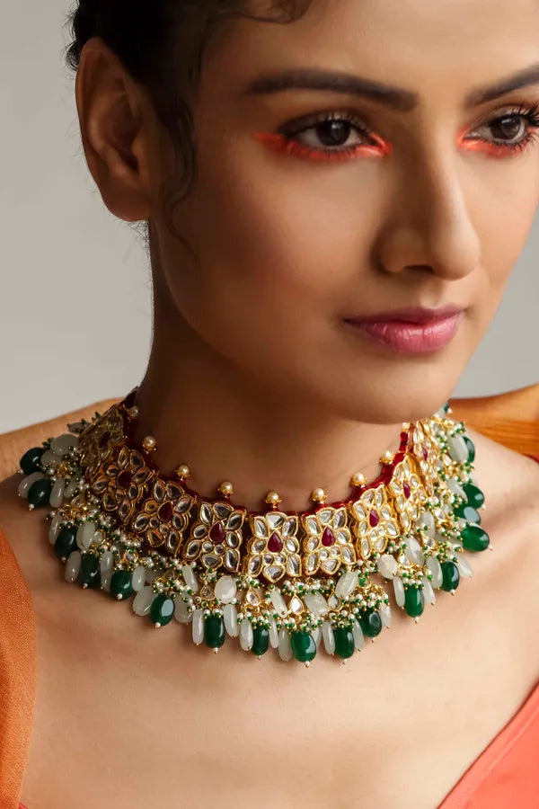 Emerald Dual Tone Kundan Choker