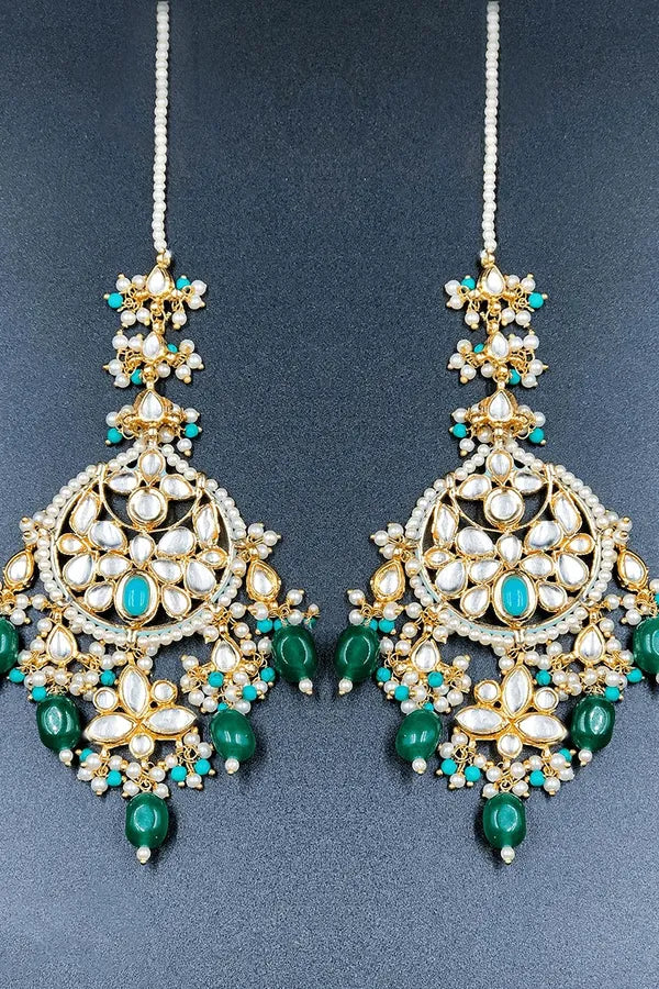 Kundan & Emeralds Chandbalis