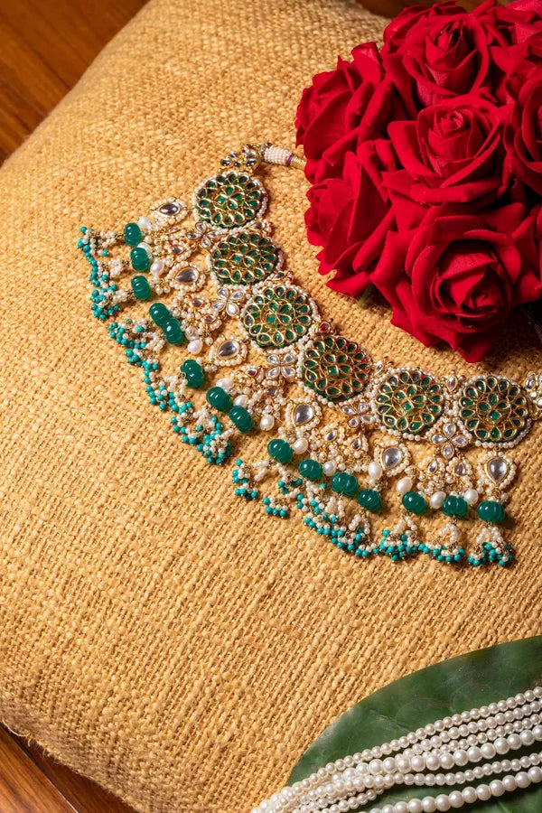 Statement Green Feroza Hint Choker Necklace