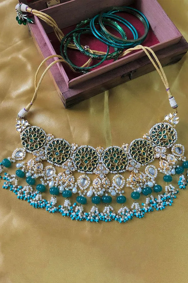 Statement Green Feroza Hint Choker Necklace
