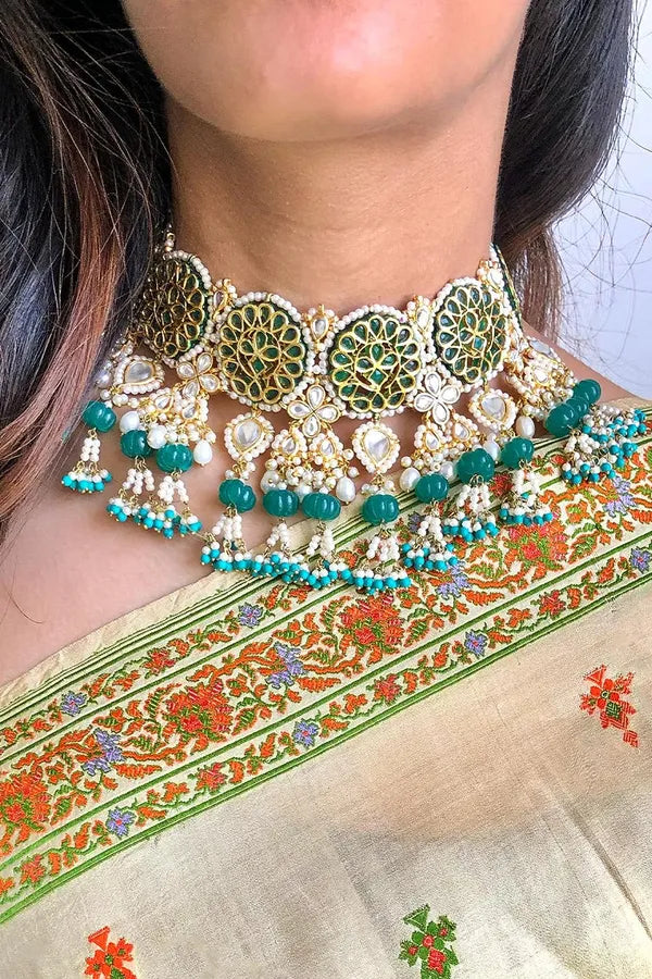 Statement Green Feroza Hint Choker Necklace