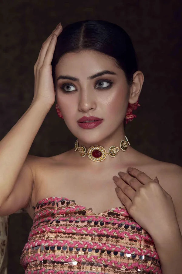 Kundan Ruby Choker