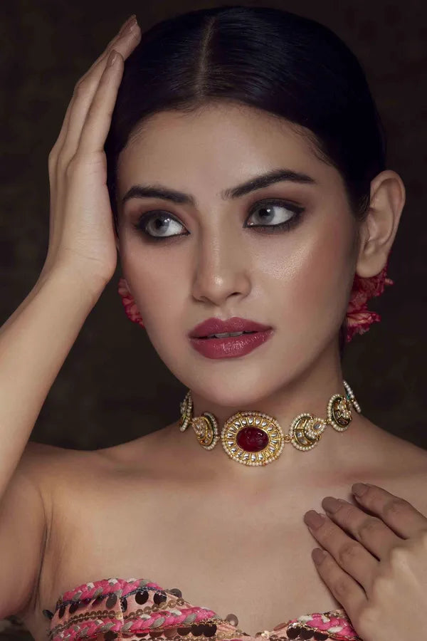 Kundan Ruby Choker