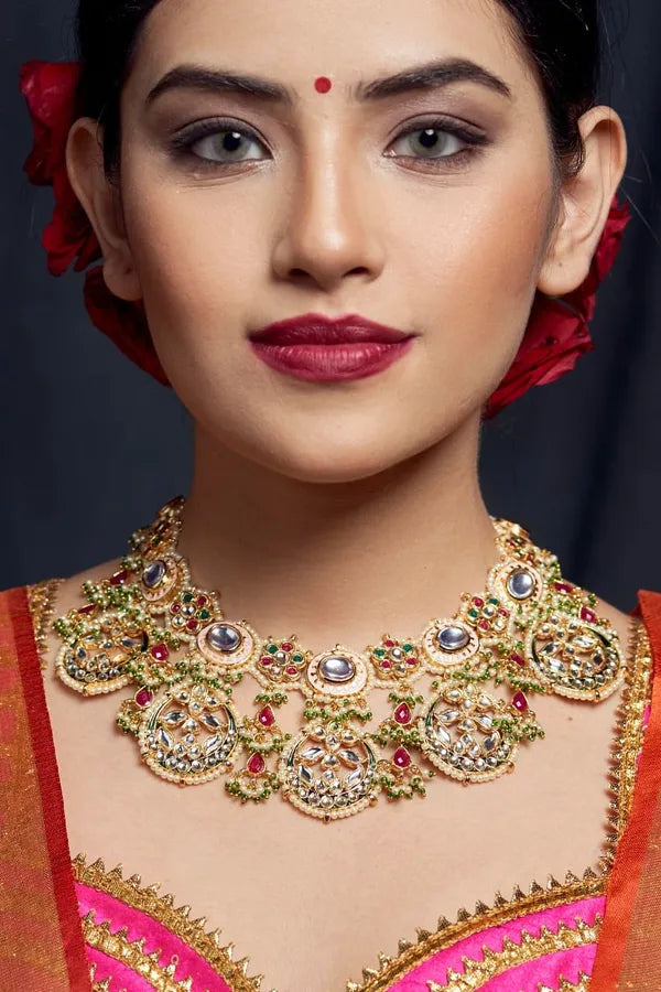 Statement Multi Kundan Choker Necklace