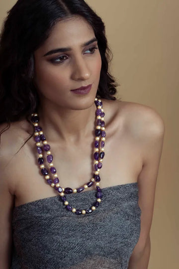 Amethyst & Pearls Necklace