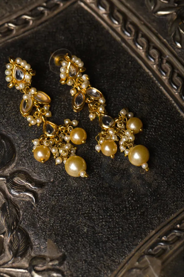Kundan Pearl Dangler Earrings