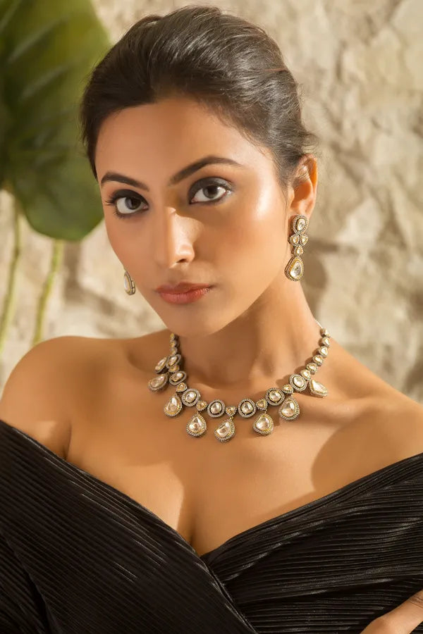 Silver & Gold Zirconia Necklace