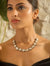 Silver & Gold Zirconia Necklace With Gold Chain