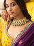 Statement Gold & White Necklace With Green Drops & Pearls