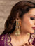 Green Centre With Citrine & Kundan Drops Jhumki Earrings