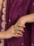 White Kundan Flower Chand With Pearls & Feroza Ring