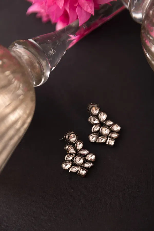 Antique White Kundan Earrings