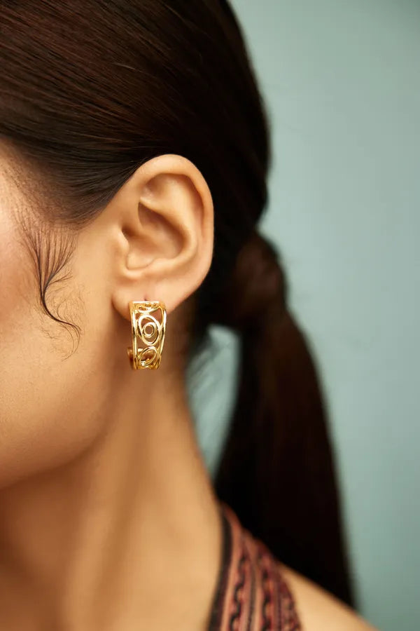 Gold Plated Filigree Earrings