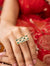 Gold & Green Kundan Ring
