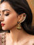 Red & Green Kundan Jhumki Earrings