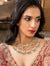 Statement Red Kundan Green Pearls Necklace