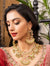 Statement Red Kundan Gold Chand Earrings