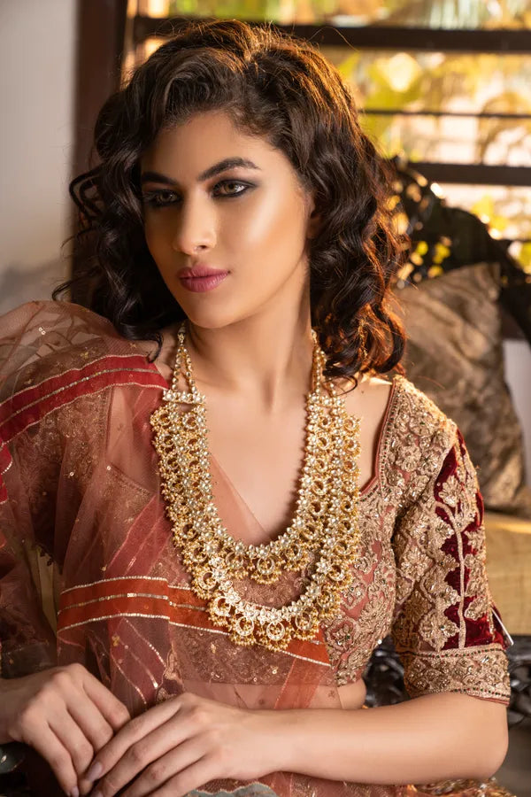 Statement Double Layer Chand Flower Necklace