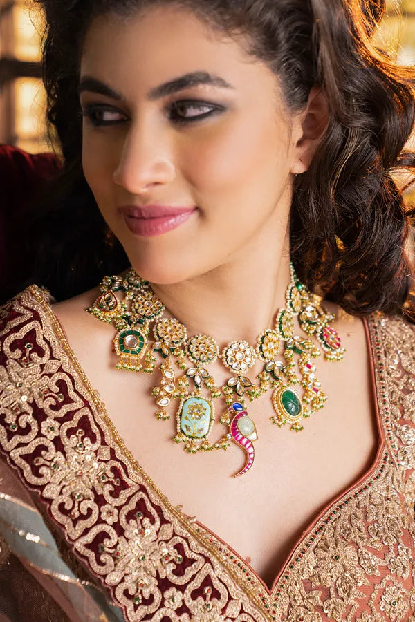 Statement Multi Colored Kundan Necklace