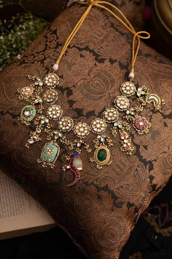 Statement Multi Colored Kundan Necklace