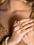 Red Kundan Ring With Pearls