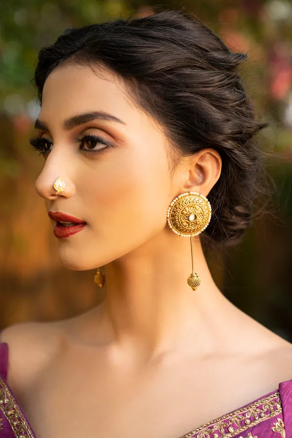 Golden Round Bugadi Earrings