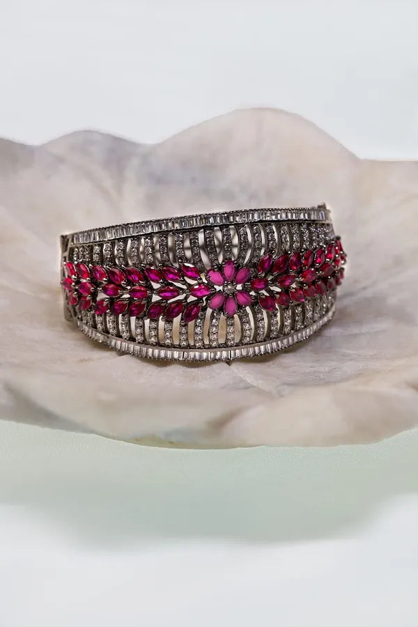 Pink & Silver Zirconia Bracelet