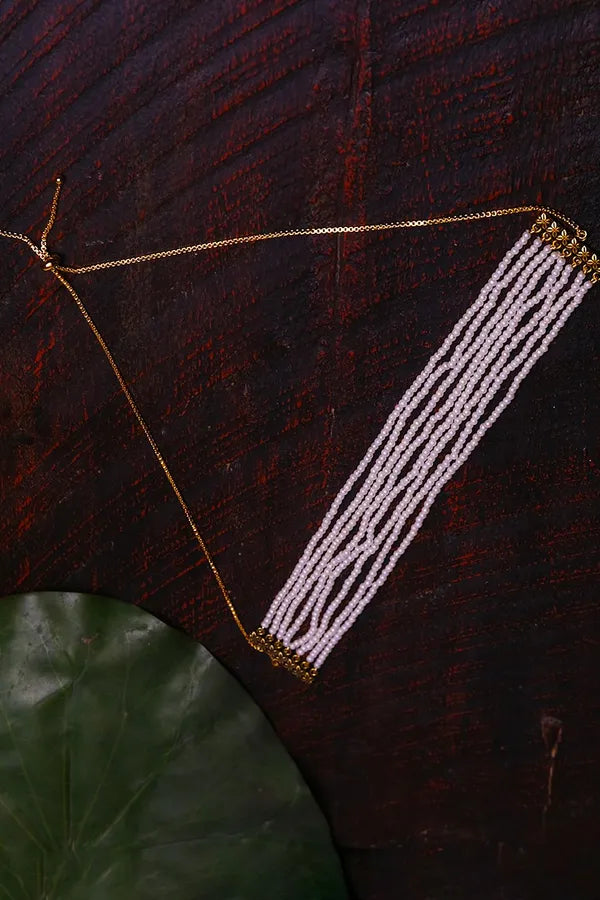 Multi String White Pearl Minimal Choker Necklace