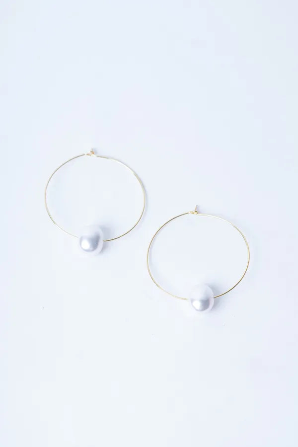 Gold Ring White Pearl Dangler Baali