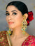 Statement Gold & Green Meenakari Kundan Jhumki Earrings