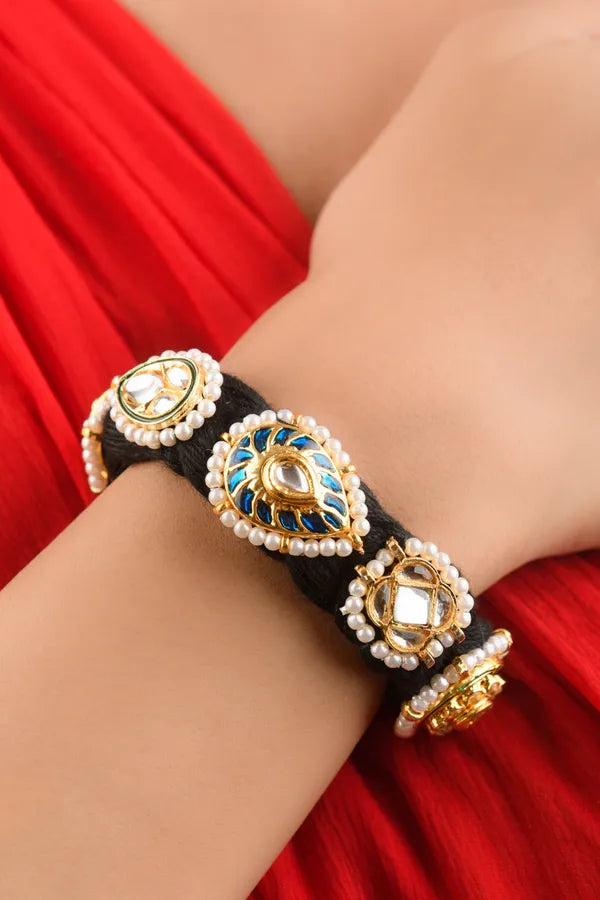 Blue Meena Red & Green Paisley Bracelet
