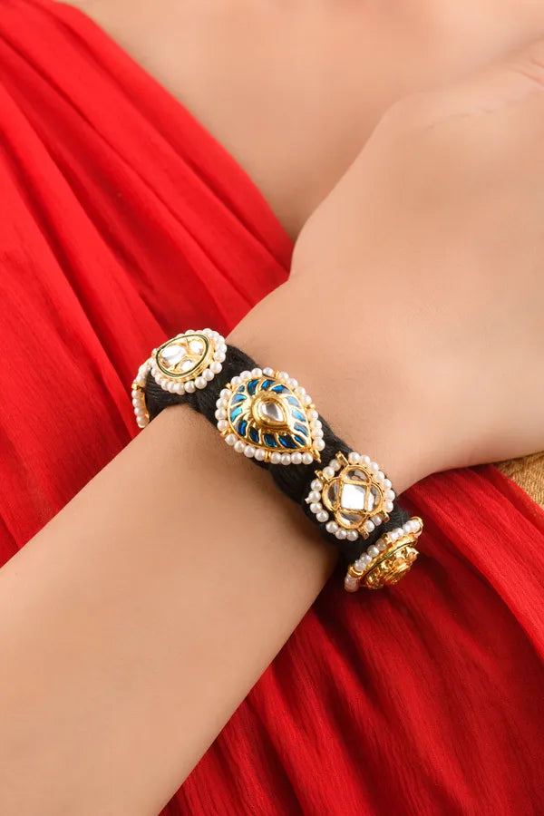 Blue Meena Red & Green Paisley Bracelet