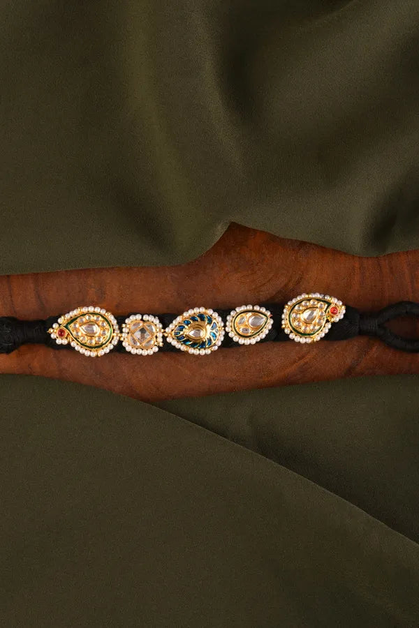 Blue Meena Red & Green Paisley Bracelet