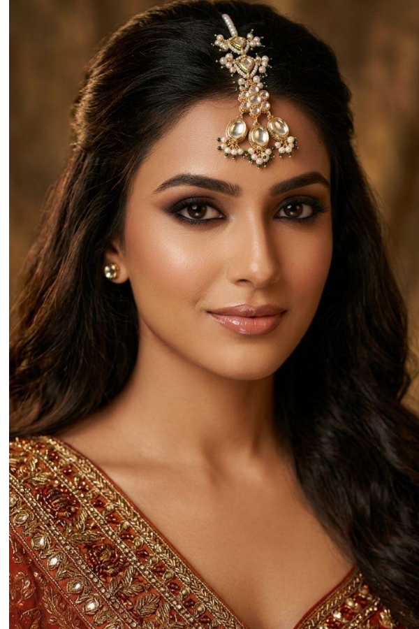 Flower Power Kundan Pearls Maang Tikka
