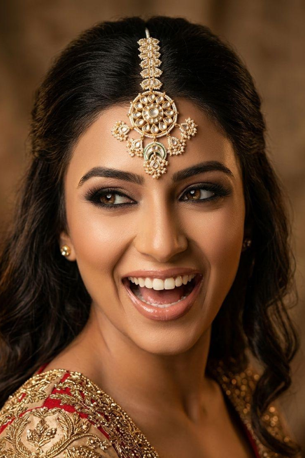 White Pearls & Kundan Circular Maang Tikka