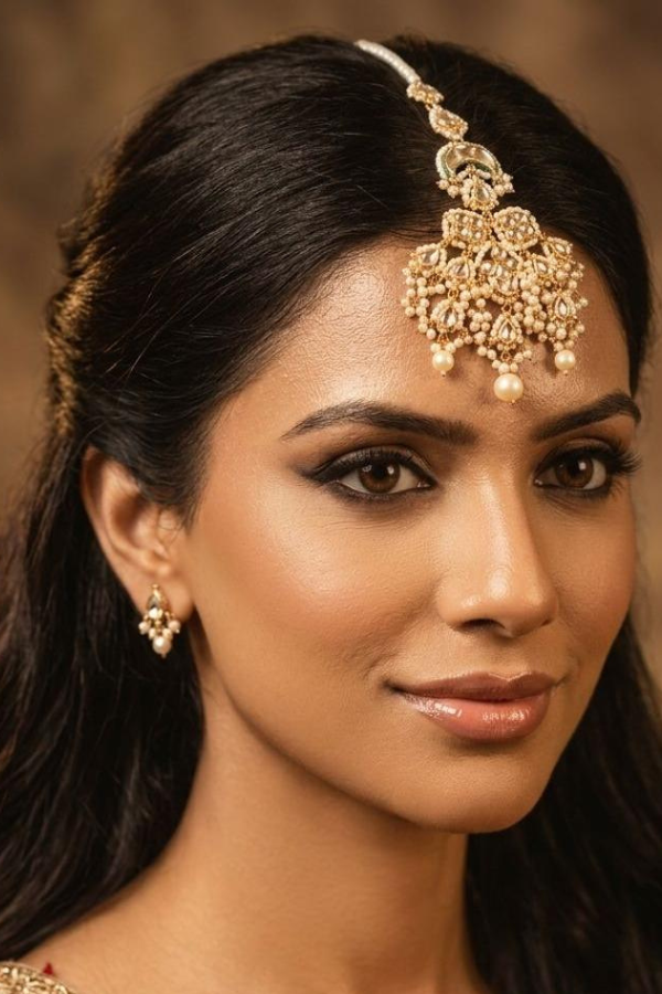 Pearl & Kundan Chandelier Maang Tikka