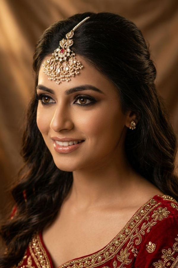 Gulaal Red Kundan Pearls Maang Tikka
