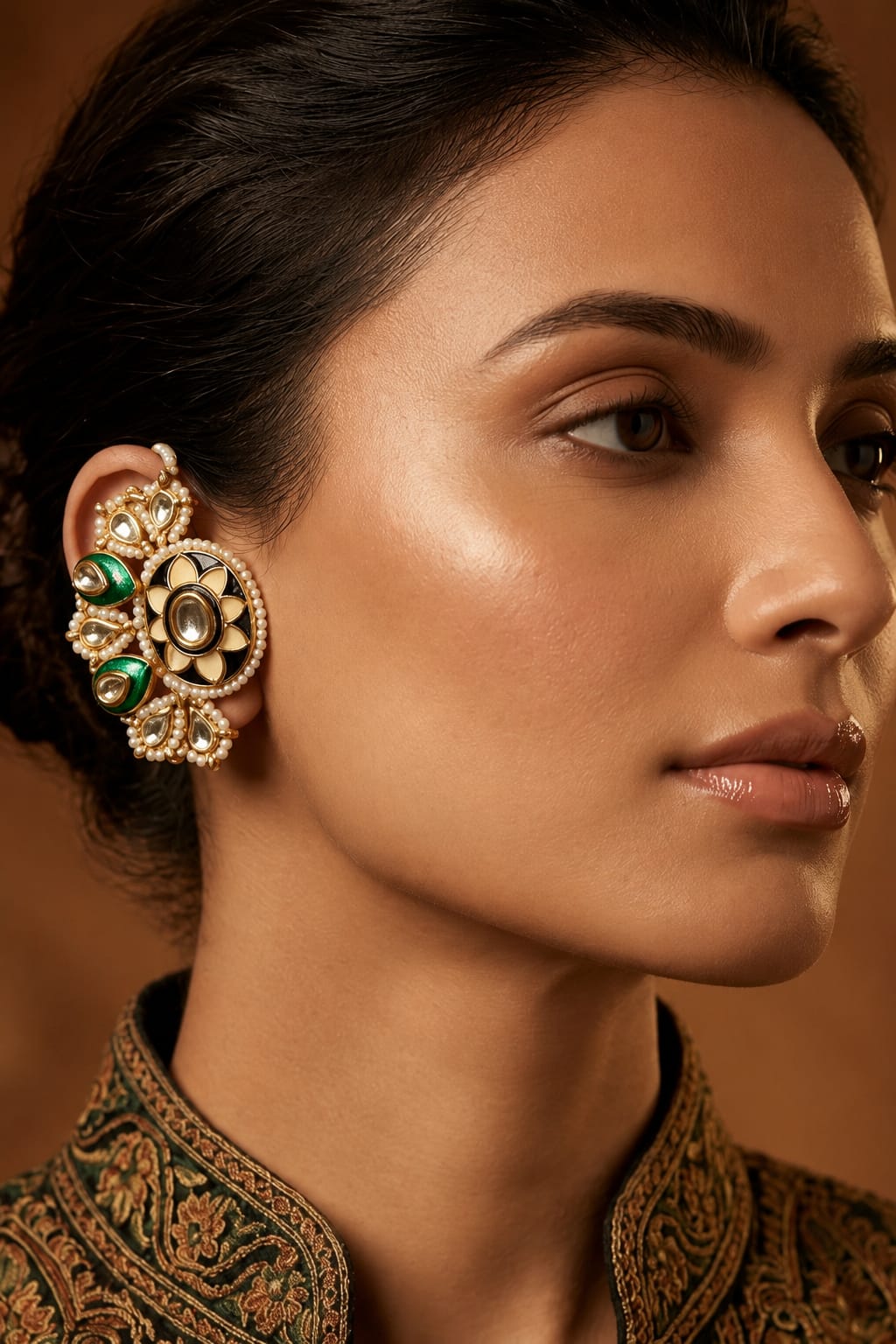 Black Meena Jawabi Earrings