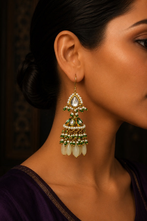 Mini Jhumki Kundan Earrings