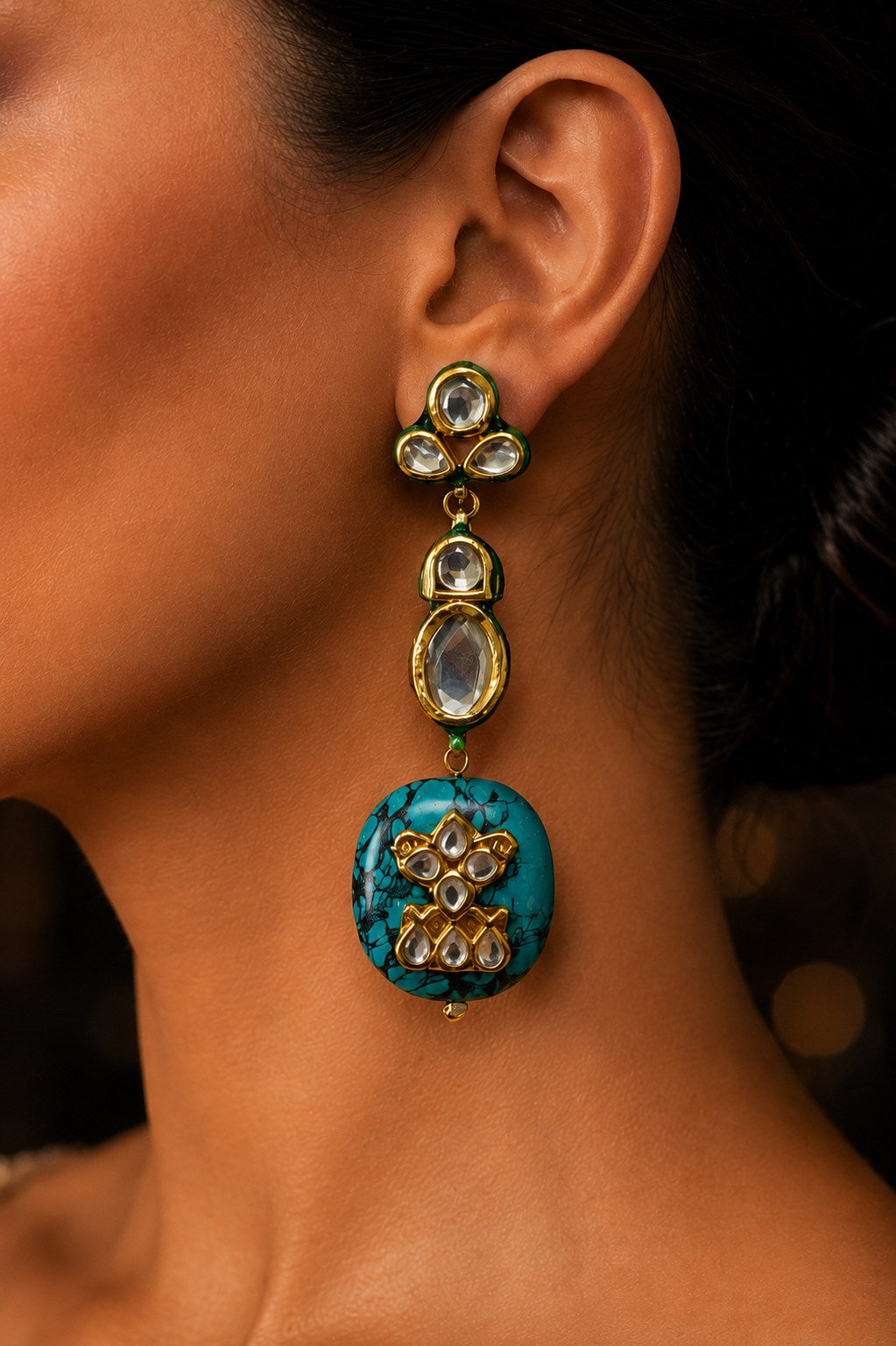 Feroza Swing Kundan Dangler