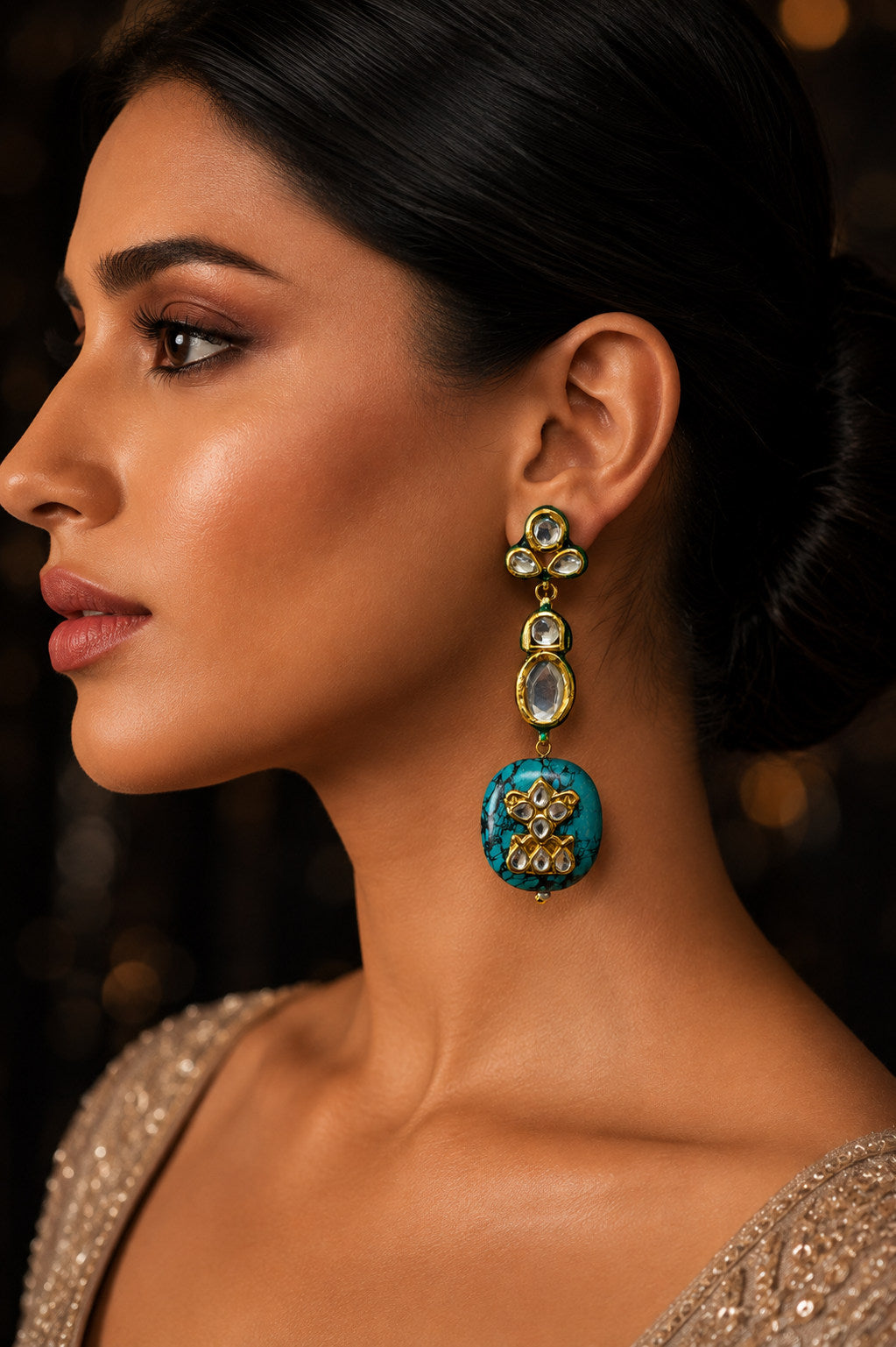 Feroza Swing Kundan Dangler