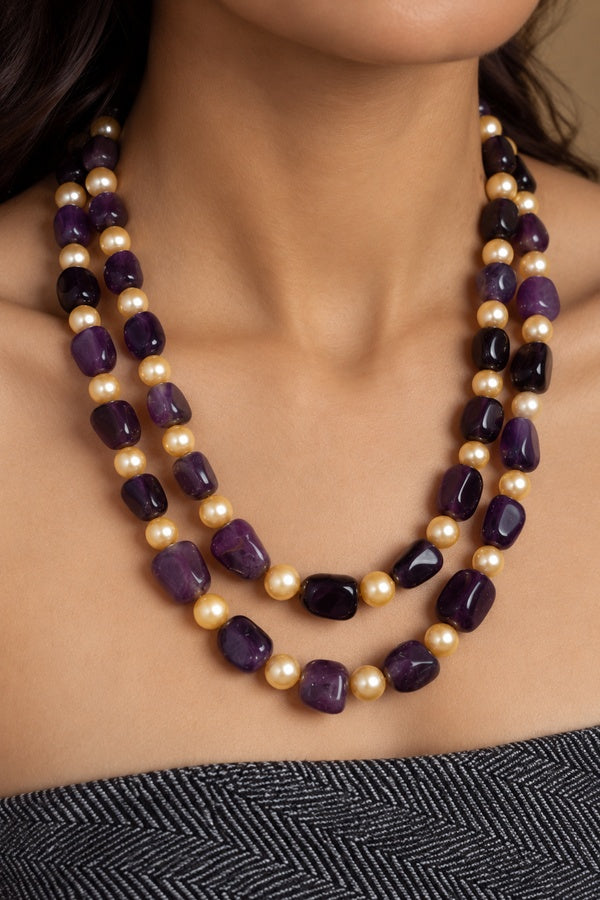 Amethyst & Pearls Necklace