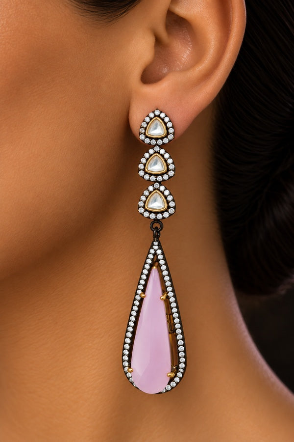Pink Raindrop Earrings